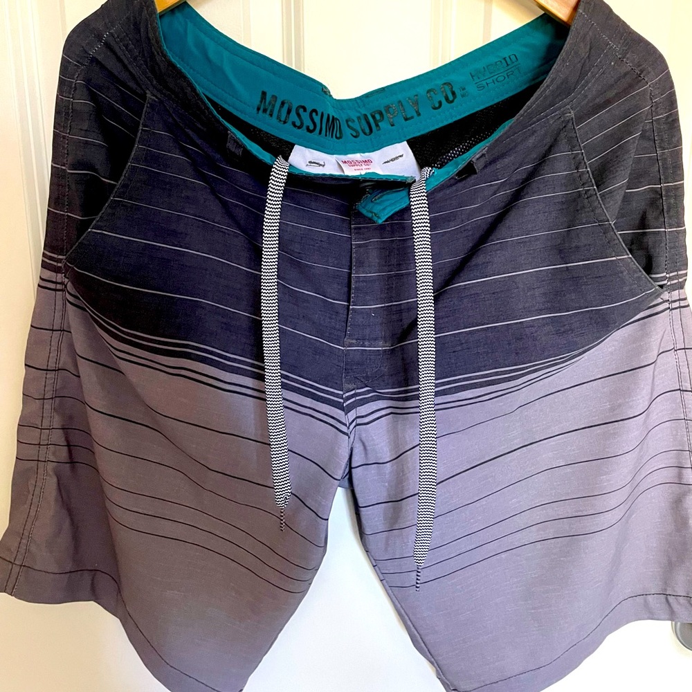 Mens mossimo swim trucks. Teal, black, grey